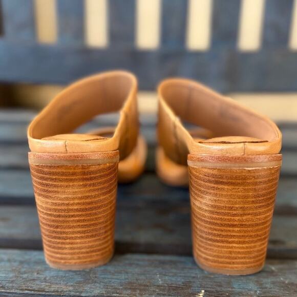 Söfft Sheila Women’s Slide Sandal Size 11M Caramel Leather Comfort Stacked Heel - Picture 7 of 10